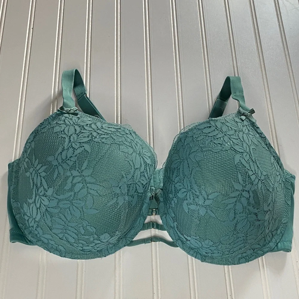 Cacique boost balconette Lace Underwire Bra 42F - Teal